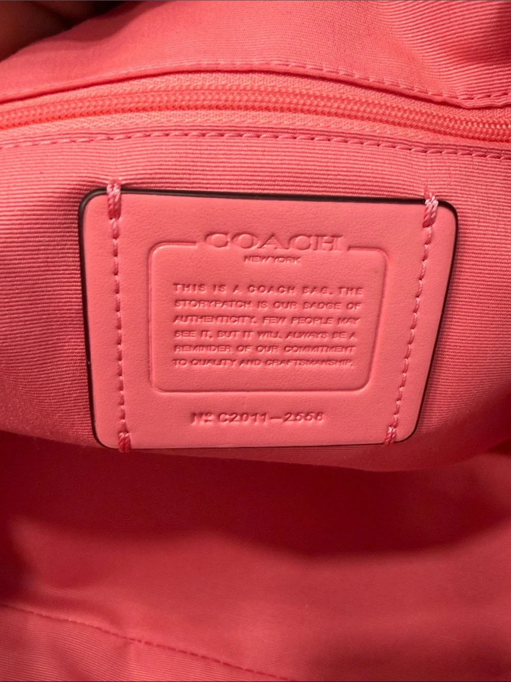 Coach Signature Katy Satchel in Brown with Pink Lemonade Trim